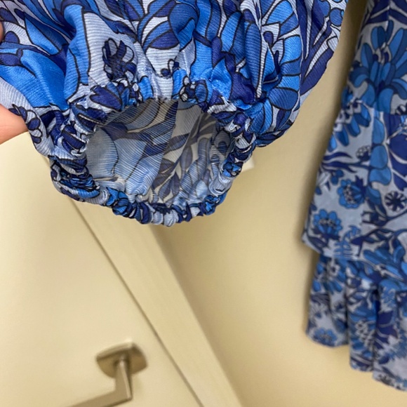 NEW! Sandro Linen Blend Mini Dress 3/4 Sleeves Blue Size 36 (or Small) - $520 - Picture 5 of 16